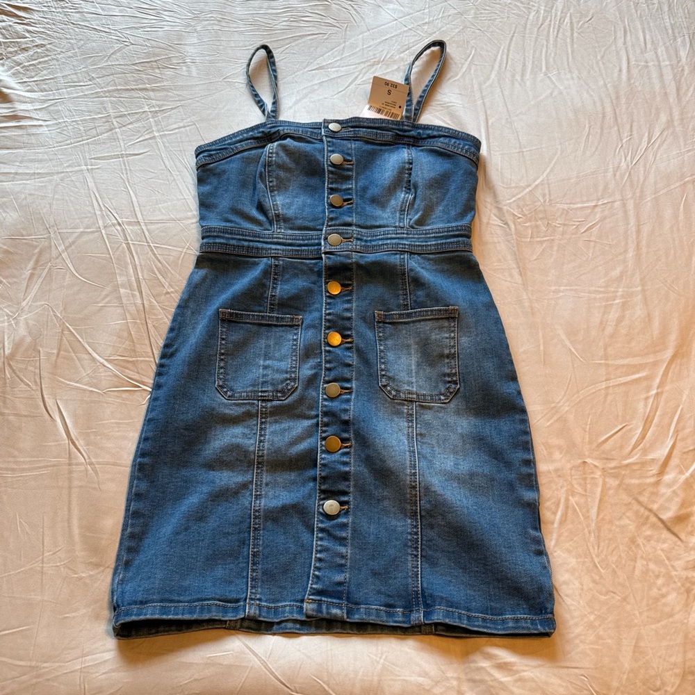 Forever 21 Blue Denim Shirt Dress
